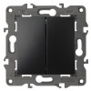 14-1106-05 Переключатель двойной, 10АХ-250В, IP20, Elegance, антрацит (10/100/3000) Б0034247