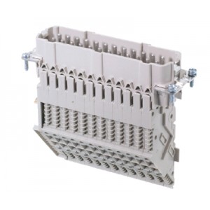 Вилочная контактная вставка 70.116.2453.0, Вилочная контактная вставка, пружинная фиксация, 24 полюса + PE, типоразмер 24B, 500V, 16A, сечение обслуживаемых проводников 0,5-2,5 мм кв, тип покрытия контактов: серебро, заземление справа, длинное исполенение, (6 полей для маркировки)