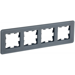 BRITE Рамка 4-мест. РУ-4-2-Бр стекло графит RE BR-M42-G-41-K53