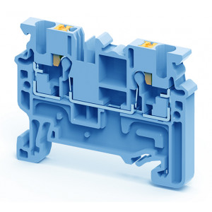 Проходная клемма CP2.5BU, Проходная клемма, тип фиксации провода: push-in, номинальное сечение: 2,5 мм кв., 24A, 1000V, ширина: 5 мм, цвет: синий, тип монтажа: DIN35
