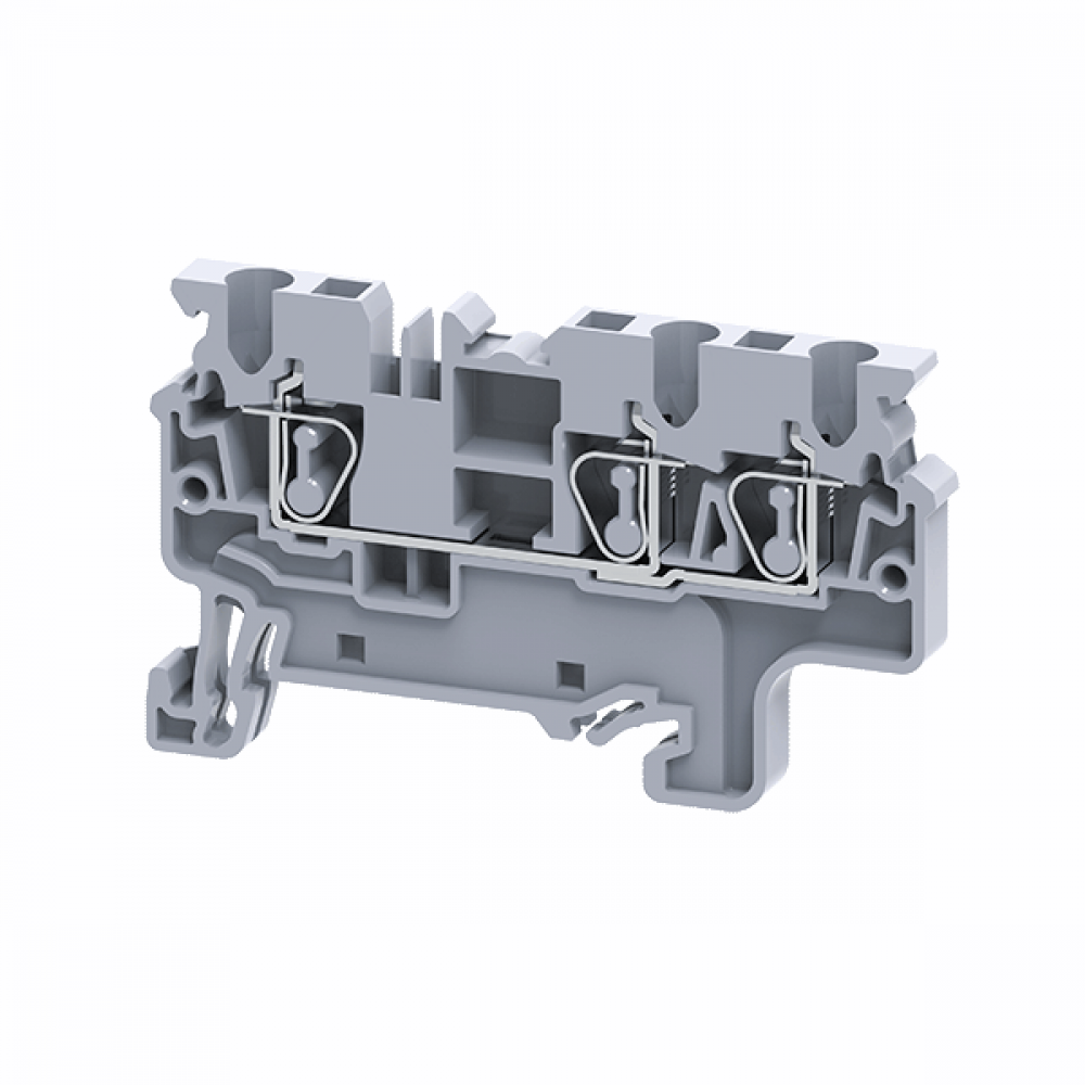 Изображение товара Клемма с тремя контактами пружинная OptiClip СХ-2,5-TRIPLET-I-серый 100 шт