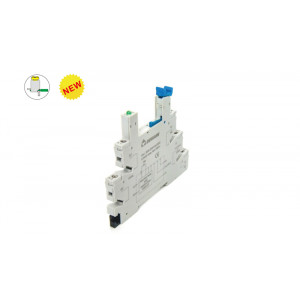 DPSF05B-E1-00Z(H), Колодка для реле DRPS-1C-D60, 6A, 250V, фиксация провода: зажимная клетка, с защитой от прикосновения, пластик, цвет: серый монтаж на DIN рейку
