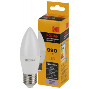 Лампочка светодиодная Kodak LED KODAK B35-11W-865-E27 E27 / Е27 11Вт свеча холодный дневной свет(кр.1шт) [Б0057634]