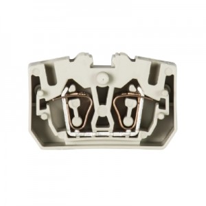 Проходная клемма (MINI) WKF2,5/MD/F, Проходная клемма, MINI, верхний подвод кабеля, 4 точки подключения, тип фиксации провода: пружинный, номинальное сечение: 2,5 мм кв., 24A, 800V, ширина: 10 мм, цвет: серый, тип монтажа: монтажный фланец