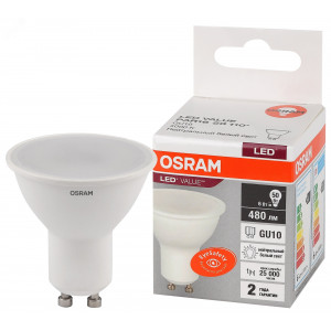 Лампа светодиодная LED Value LVPAR1650 6SW/840 6Вт GU10 230В 10х1 RU OSRAM 4058075581470