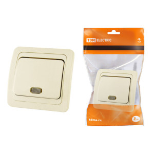 Выключатель 1-кл. с подсветкой 10А сл. кость "Валдай" SQ1804-0104