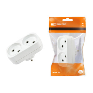 Блок на 2 гнезда 2П б/з плоский 6А 250B SQ1806-0025