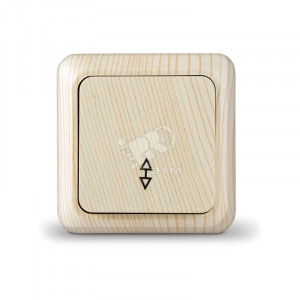 Выключатель Олимп одноклавишный проходной сосна 5560803