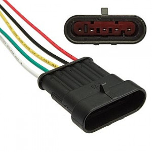 DJ7051-1..5-11 (18AWG 200MM), Разъем авт. соединитель DJ7051-1.5-11 (18AWG 200 мм), 12/ 24 (DC) В вилка с проводом 20см