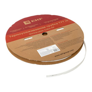 Термоусаживаемая трубка ТУТ нг 12/6 белая рулон PROxima tut-12-w