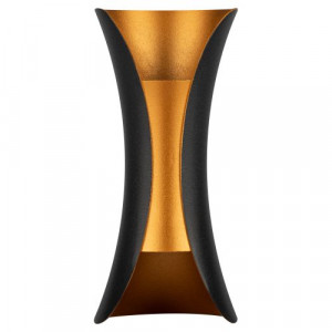 Светильник светодиодный WL42 BK+GD 10Вт 3500К IP54 для интерьера/фасадов черн./зол. Б0054420