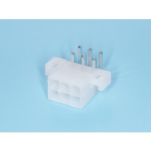 MF-6MRB, Разъем питания (с контактами) Mini-Fit, 6pin, вилка на плату угловая под винты, шаг 4,2мм