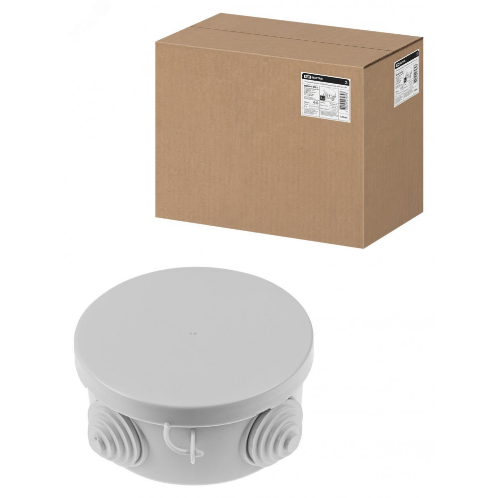 Изображение товара Распаячная коробка ОП D85х40мм, крышка, IP54, 4вх. SQ1401-0102