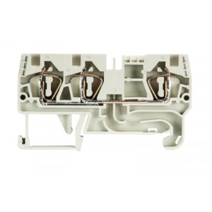 Проходная клемма WKFN 4 D1/2/35, Проходная клемма, 3 точки подключения, тип фиксации провода: пружинный, номинальное сечение: 4 мм кв., 32A, 800V, ширина: 6 мм, цвет: серый, тип монтажа: DIN35