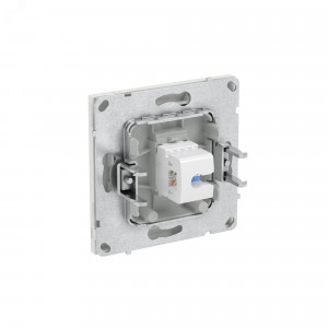 Компьютерная розетка RJ-45 без шторки, кат.6А одинарная,KANT, белый песок 7010673
