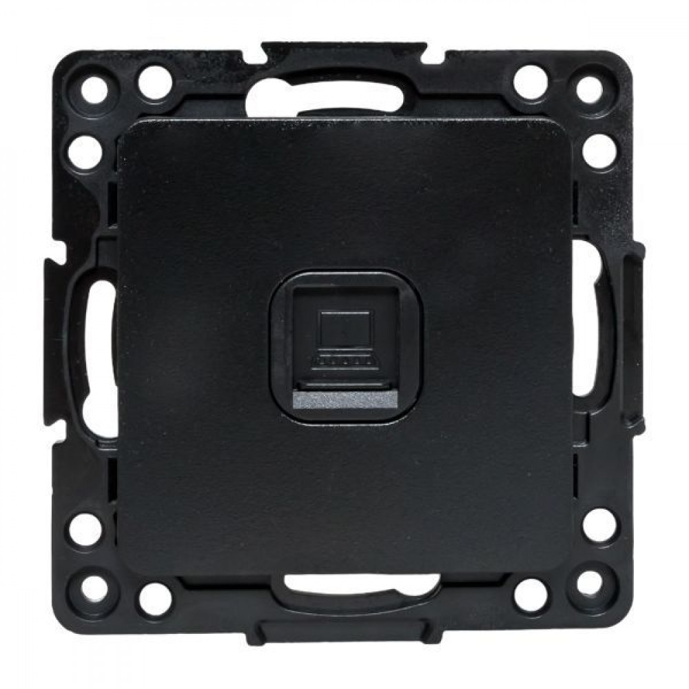 Изображение товара Розетка компьютерная 1-м Стокгольм PROxima EZK01-035-10 черная