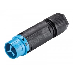 Разъем RST16I3/2S S1 ZT4S H BL, Вилочный разъем на кабель диам. 5-9,5 мм, IP68(69k), 2 полюса, цвет: голубой, номинальные характеристики: 250V/400V 16A, серия gesis RST MINI