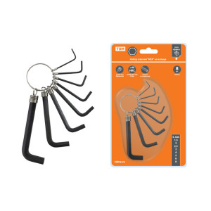 Набор ключей "HEX" на кольце 8 шт.: 1.5 - 8 мм, углеродистая сталь, блистер "Гранит" SQ1020-0203