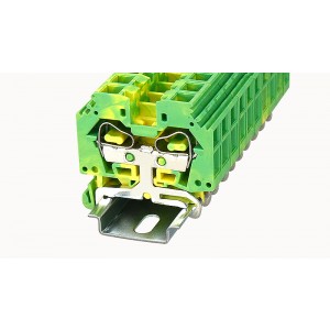 WS10-SD-PE-01P-1C-00Z(H), Заземляющая клемма, тип фиксации провода: пружинный, номинальное сечение: 10 мм кв., ширина: 10 мм, цвет: желто-зеленый, тип монтажа: DIN35