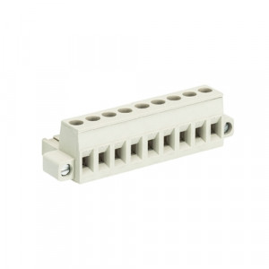 Розеточный разъем на кабель 8113 B/9 F, Розеточный разъем, прямой, на кабель, шаг: 5.0 мм, 9 полюсов, фиксация провода винтовая, исполнение: с монтажными фланцами, с маркировкой, 400V, 12А, цвет: серый