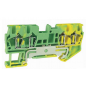 Заземляющая клемма UJ5-2.5/2X2JDE, Заземляющая клемма, 4 точки подключения, тип фиксации провода: пружинный, номинальное сечение: 2,5 мм кв., ширина: 5,2 мм, цвет: желто-зеленый, тип монтажа: DIN35, стандарт GB/T14048.1,