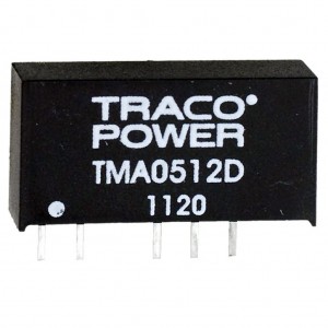 TMA 0512D, Преобразователь DC-DC на печатную плату вход 5В двуполярный выход 12В/-12В 0.04A/-0.04A 1Вт 5-Pin SIP