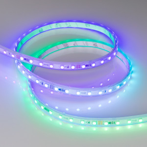 Лента герметичная SPI-P-F72-11mm 24V RGB-PX6 (14.4 W/m, IP66, 3535, 5m) 030484(2), Светодиодная лента SPI-P-F72, герметичная IP66 (P - силиконовая трубка), с микросхемой 16703(MT1803). Светодиоды 3535, 72 шт/м (360 шт на 5 м), (1 pixel = 6 LED), белая плата, ширина 11 мм, скотч 3М. Цвет RGB, угол 120°. Питание 24 В, мощность 14.4 Вт/м (