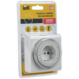 РТМ-3 Розетка-таймер механ. 15мин 24ч 96on/off 16А IP20 ERT-21-1-16-S-15-0-20-K01