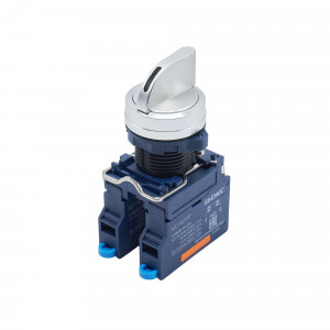 Головка переключателя на 2 положения с фиксацией стандартная ручка, черный, алюминий M22S-L2A