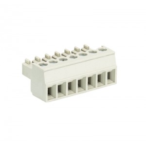 Розетка Wiecon 8513 B / 7 OB, Розеточный разъем, угловой, на кабель, шаг: 3.5 мм, 7 полюсов, фиксация провода винтовая, исполнение: без маркировки, 250V, 8А, цвет: серый