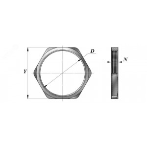 Гайка латунная плоская ГП М  50х1,5 zeta30718