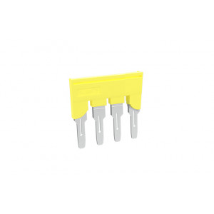 Соединительная перемычка TJA8.2-4, Соединительная перемычка, 4 полюса, изолированная, вилочная, для клемм: TP/TU/TC, цвет: желтый