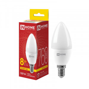 Лампа светодиодная LED-СВЕЧА-VC 8Вт свеча 3000К тепл. бел. E14 760лм 230В 4690612020426