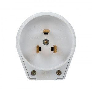 Вилка для разъема РШ-ВШ 32А 250В 2P+PE пластиковая бел. AS-250-B-01