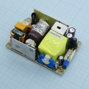 RPS-65-24, AC-DC med, 65Вт, вход 80…264V AC, 47…63Гц, выход 24В/2.71A, рег.вых 22.8…27.6В, изоляция 4000V AC, открытая плата 76.2х50,8х24мм, -30…+70°С