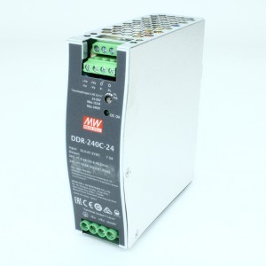 DDR-240C-24, DC-DC, 240Вт, вход 33.6…67.2 В DC, выход 24В/10А, изоляция 4000В DC, в кожухе на DIN-рейку, 40х125.2х113.5мм, -40...+70°С