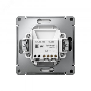 ARTGALLERY 1-клавишный ВЫКЛЮЧАТЕЛЬ КНОПОЧНЫЙ, механизм, быстрозажимные клеммы, БЕЛЫЙ GAL000115S