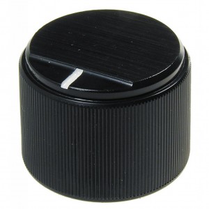 46110, Ручка пластик, на вал 6мм, насечка, d=24.8мм, h=18мм