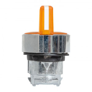 Исполнительный механизм переключателя ХB4 желтый на 3 положения возвратный без фиксации, с подсветкой с короткой ручко IP65 EKF XB4BD3L-Y-65