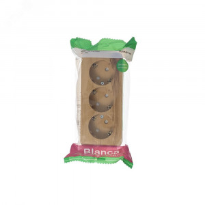 Розетка 3-м ОП Blanca 16А IP20 250В с заземл. защ. шторки с изолир. пластиной ясень SE BLNRA011315