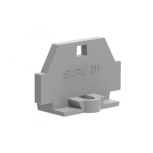 Торцевая крышка 241621, Торцевая крышка, для клемм 241…, с монтажным фланцем, цвет: серый