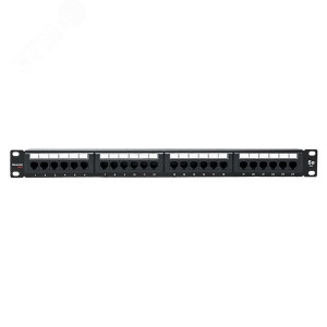 Патч-панель 19дюйм 1U кат.5E UTP неэкранир. 24 порта RJ45 Dual IDC с органайзером TERACOM PRO TRP-PPNL-5EUTP-C1U24