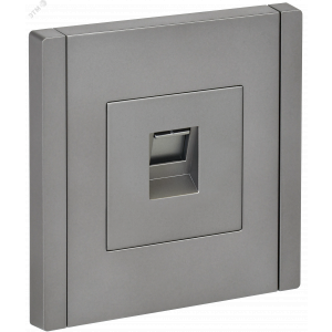 FORTE&PIANO Розетка компьютерная RJ45 кат.5E FP532 сталь IEK FP-K10-1-K46