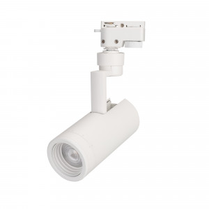 Светильник LGD-ZEUS-2TR-R67-10W Warm3000 (WH, 20-60 deg, 230V) 025908(1), Светильник подвесной для треков/шин 2 провода, 10Вт. Цвет свечения ТЕПЛЫЙ 3000K, световой поток 800-1000лм, регулируемый угол 20-60°, CRI>90. Корпус круглый, металл, цвет белый, IP20. Размеры DxHxL O67x180x155мм. Входное напряжение AC220-240V, мощность 10