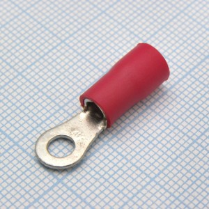 RV3.5-4  Red, наконечник кабельный кольцевой с изоляцией d=4.3мм, сеч. пров.2.5-4.0мм2