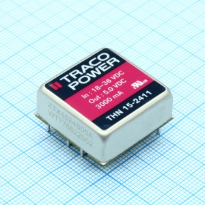 THN 15-2411, Преобразователь DC/DC на печатную плату вход 24В выход 5В 3A 15Вт 6-Pin