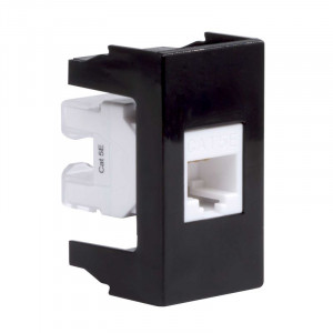 Розетка компьютерная 1-м 1мод. Viva RJ45 кат.5E черн. 45238