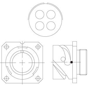 PKB00RWC32-17P, Круговой мил / технические характеристики соединителя 4 Contact Size 4 Wall mount Rcpt