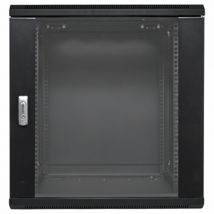 Шкаф настенный 19" TERACOM PRO 12U 600х600 мм дверь стеклянная с замком-ручкой ч-рный