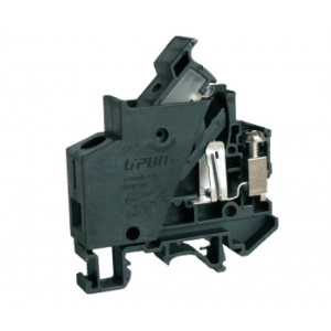 Барьерная клемма UTD-4RDX250, Предохранительная барьерная клемма, тип предохранителя: 6x25, LED 250V, тип фиксации провода: винтовой, номинальное сечение: 4 мм кв., до 10A, 250V, ширина: 14,2 мм, цвет: черный, тип монтажа: DIN35